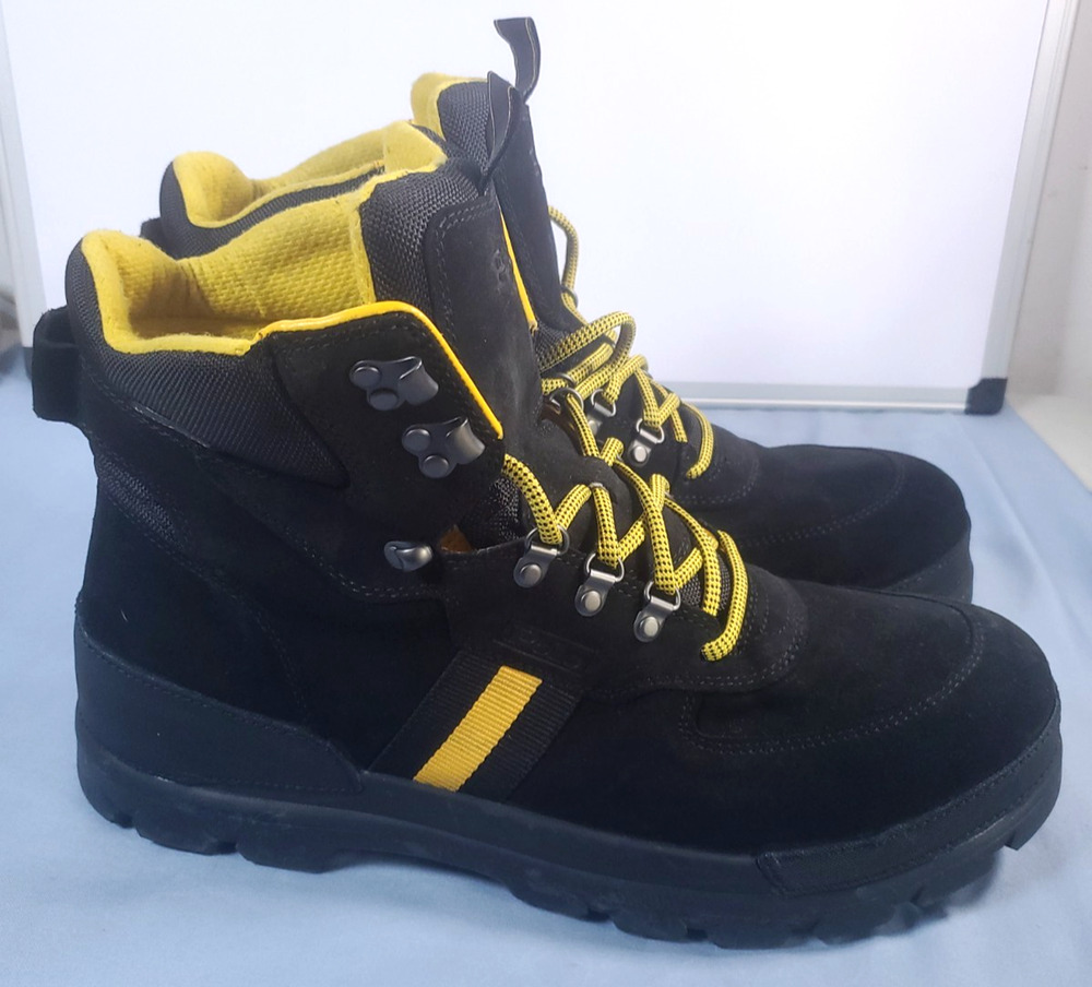 Polo Ralph Lauren Oslo Tactical Boots Black Yellow Mens Size 15 Suede Leather
